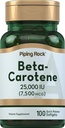 Piping Rock Beta Carotene 25000 IU Softgels | 7500 mcg | 100 개 | 비타민 A 보충 | 비 GMO, 글루텐 무료