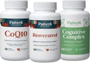 패턴 웰빙 건강한 노화 번들 - CoQ10, Resveratrol, Cognitive Complex - Timeless Health & Wellness - 3 Pack, All-Natural, Vegan-Friendly Formulas를 홍보