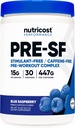 Nutricost 자극제 무료 사전 운동, 30 서빙 (블루 라즈베리) - 카페인 무료, 비 GMO, 글루텐 무료