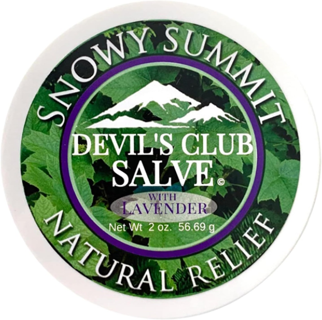 Snowy Summit Alaska Devil's Club Lavender Salve - Lavender와 수제 피부 관리 연고 - 프리미엄, 책임있는 Sourced Plant Materials - Made in USA - 2 oz