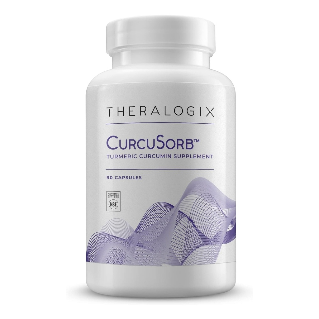Theralogix CurcuSorb Turmeric Curcumin 보충 - 90 일 공급 - 고 흡수 Turmeric Curcumin - 지원 뇌, 심장, 면역 및 관절 건강 - 보조 건강 노화 - NSF 인증 - 90 캡슐
