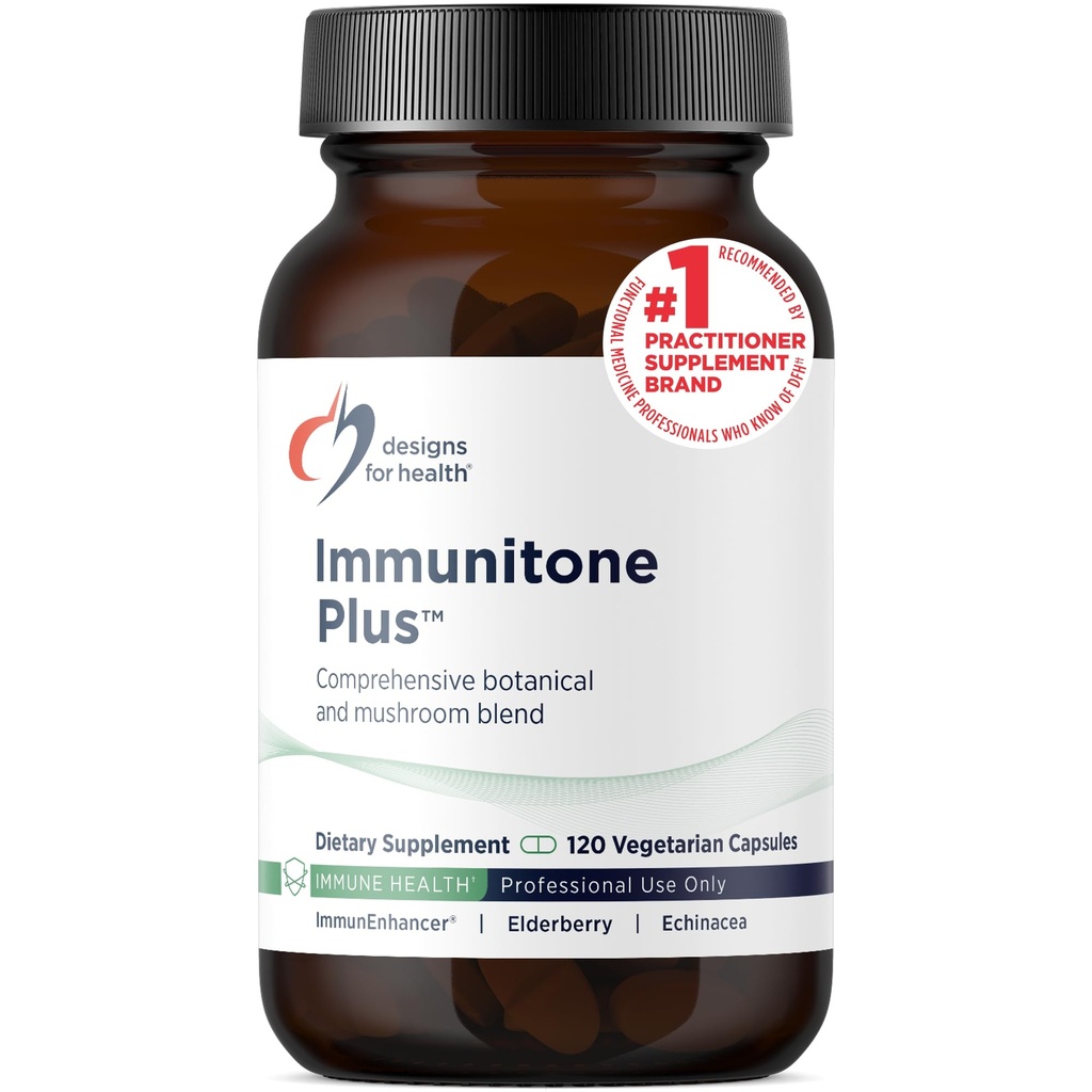 Mushrooms, Echinacea, 녹차, Astragalus + Elderberry와 건강 초본 면역 지원을 위한 디자인 - Immunitone 플러스 알약 - 비 GMO 보충교재 (120의 캡슐)