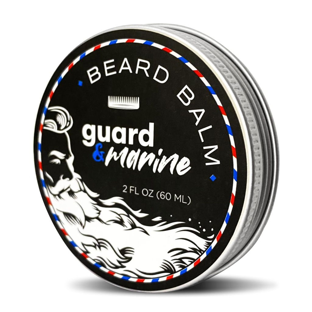 GUARD&MARINE Beard 성장 Balm - 2 온스. 수염 & 콧수염 관리, 수염 및 스타일링을위한 Biotin를 가진 효과적인 자연적인 공식, 남자를 위한 잎에서 Beard 컨디셔너 & Unscented Moisturizer