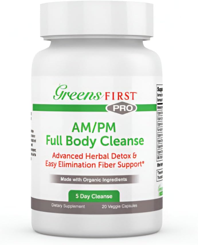 녹색 첫번째 가득 차있는 몸 AM/PM Cleanse 보충교재 - Toxins의 자연적인 Detox를 위해 - 가득 차있는 Intestinal & 변비 구호 - 소화 건강 캡슐 - 20의 Veggie 캡슐