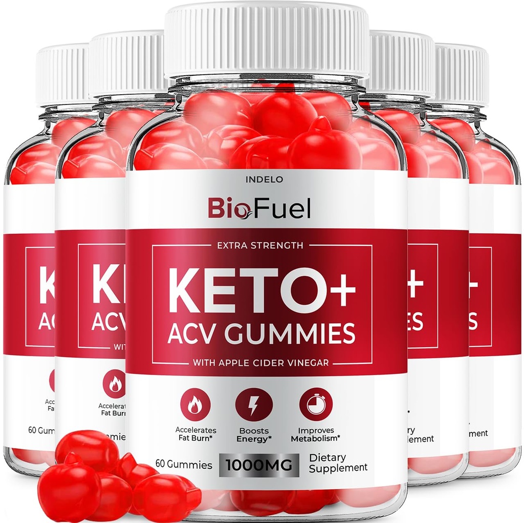 (5 팩) 바이오 연료 Keto ACV Gummies - 고급 공식 BioFuel Keto Plus ACV Gummies Apple Cider Vinegar Bio Fuel ACV Weight Management Gummies Dietary Supplement 리뷰 남성 여성 (300 Gummies)