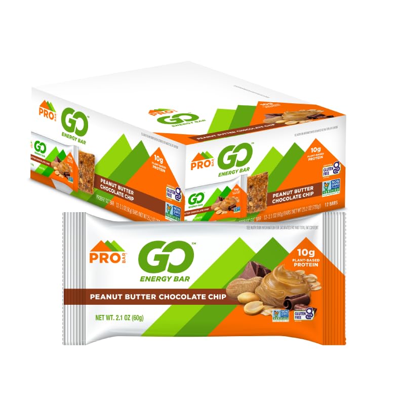 PROBAR - GO 에너지 바 - 땅콩 버터 초콜릿 칩 - 글루텐 - 무료, 비 GMO, 전체 식품 성분 스낵 바 (12 개)