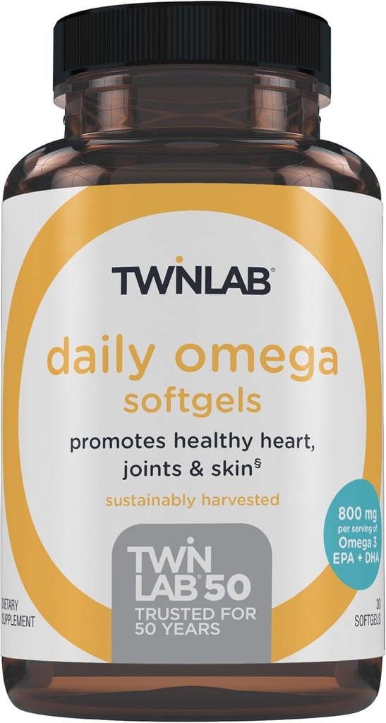 Twinlab 매일 오메가 Softgels - 합동 건강과 뇌 건강 물고기 기름 보충교재 - 800 mg, 30 Softgels