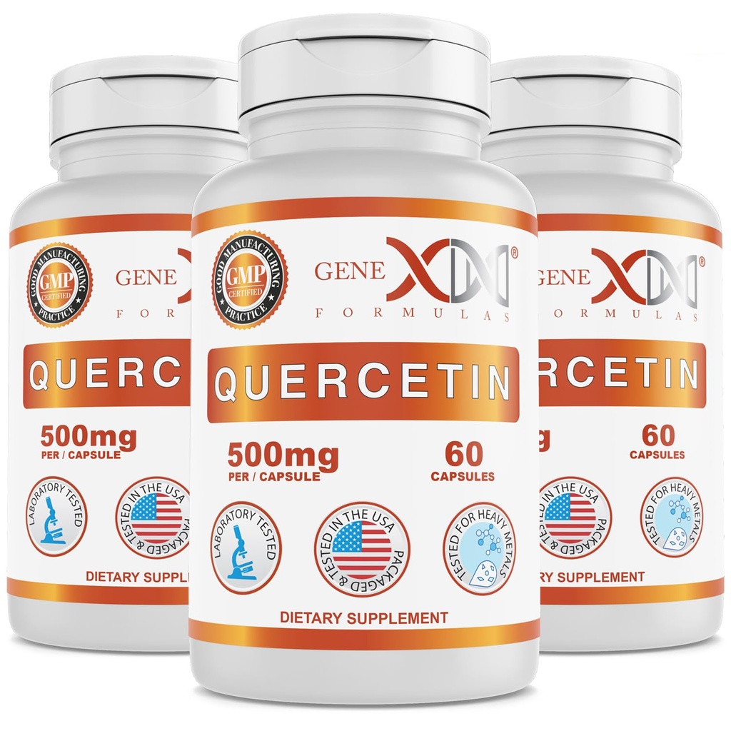 Genex 공식 Quercetin 500mg (60의 캡슐) 비 GMO, 글루텐 자유로운 (3 팩)