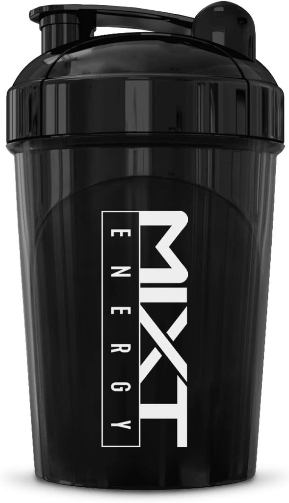 MIXT 에너지 셰이커 병, 16 온스. 셰이커 병, BPA 무료 & 뚜껑 섞는 기술 (16 oz, 검정)