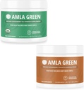 Amla 분말 & 녹차 Superfood 보충 인도 Gooseberry & 호박 향, 유기, Vegan, 30 서빙 SKU : GB-HB-30