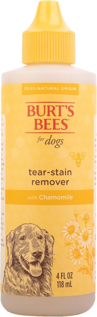 Burt's Bees for Pets Tear Stain Remover for Dogs with Chamomile, 99.9% Natural Origin Formulas, Dog Tear Stain Remover, Dog Eye Cleaner 4 온스