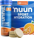Nuun 스포츠 마그네슘, 칼슘, 칼륨, 염화물 및 나트륨, 글루텐 무료 & Vegan, 오렌지, 8 팩 (80 인분 총)과 전자 정제
