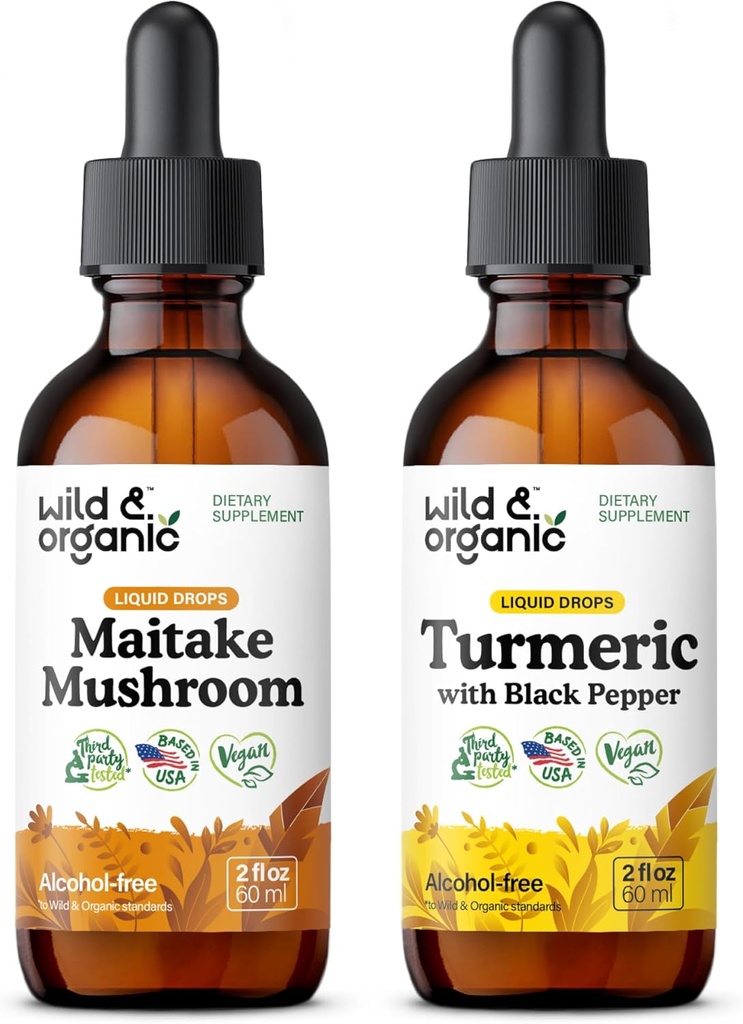 Maitake 버섯 Tincture 2 fl oz & Turmeric Tincture 2 fl oz