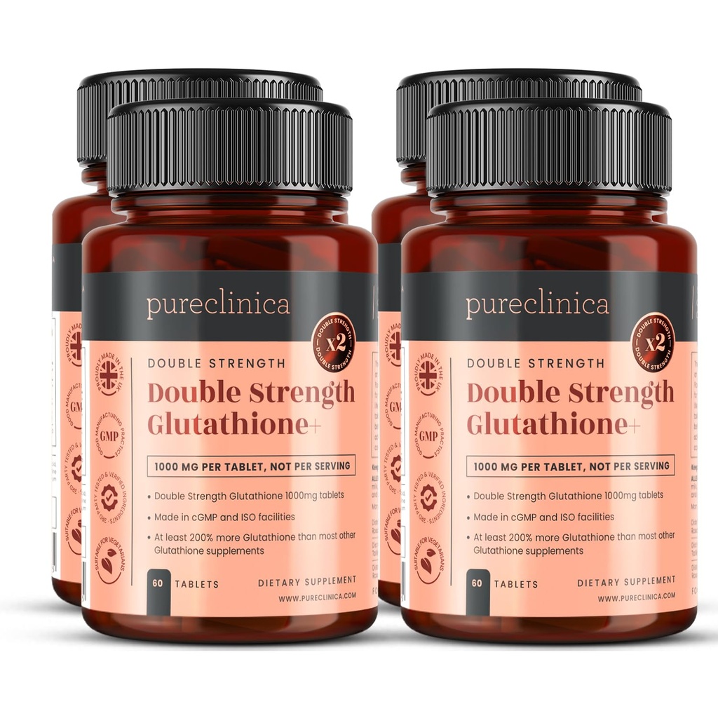 글루타티온 1000mg x 240 정제 (60의 병) - w/500mg 글루타티온, 300mg ALA 및 정제 당 200mg VIT C