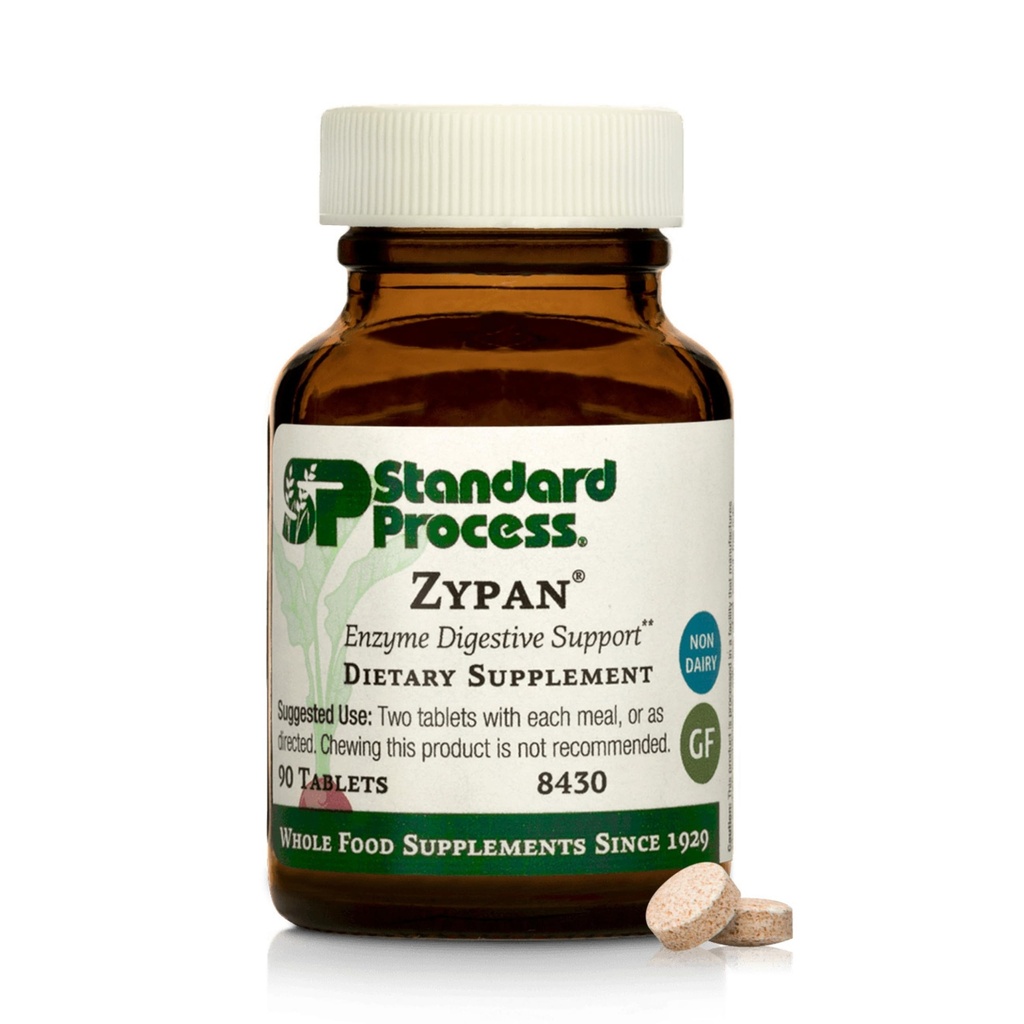 표준 과정 Zypan - 소화 건강 지원 보충교재 - Pancreatin, Betaine 염산염 & Pepsin를 가진 HCI 보충교재 - 지원 Macronutrient 소화 - 90의 정제