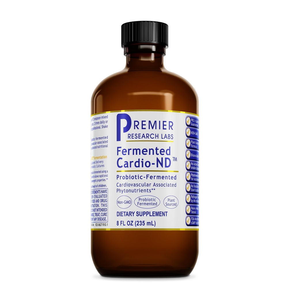 Premier Research Labs Fermented Cardio-ND - Cardio Heart Health, Cardio Support Liquid Fermented in Probiotics for Women, Men, Adults, Hawthorne Berry와 함께 심장 건강 지원 - 8 fl oz Bottle