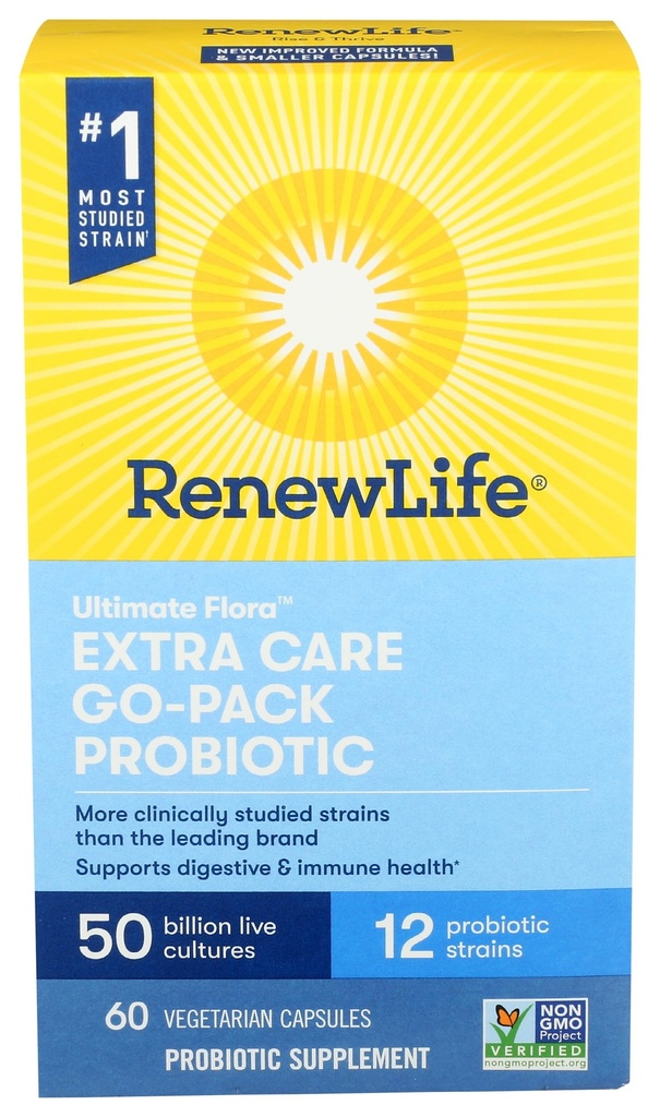 새로운 생활 여분 배려 궁극적인 Flora Probiotic 50 억 이동 팩, 60 Ct
