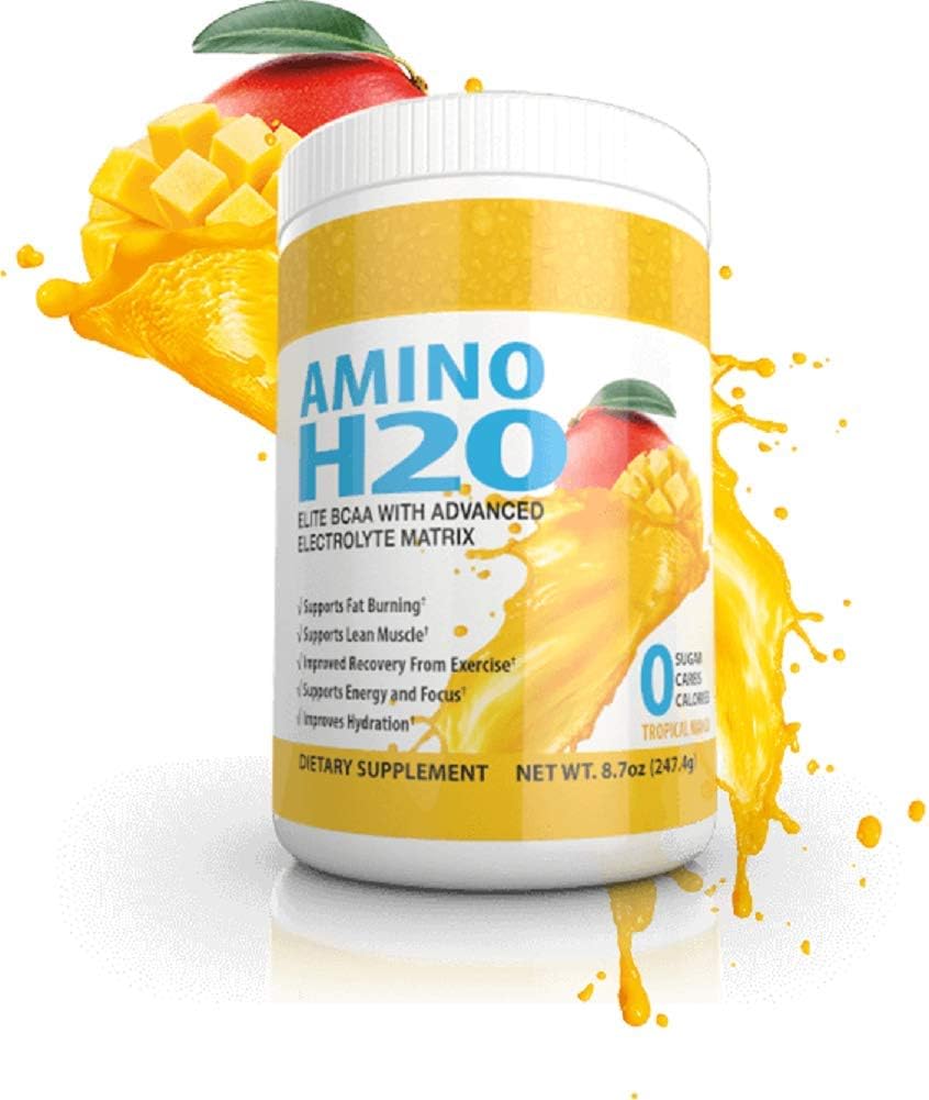 Amino H20 (BCAA 보충 | 천연 에너지 | 제로 카페인 | 제로 설탕 | 제로 칼로리 | 천연 회복 | 제로 글루탄 | 제로 카bs | 제로 동물 제품
