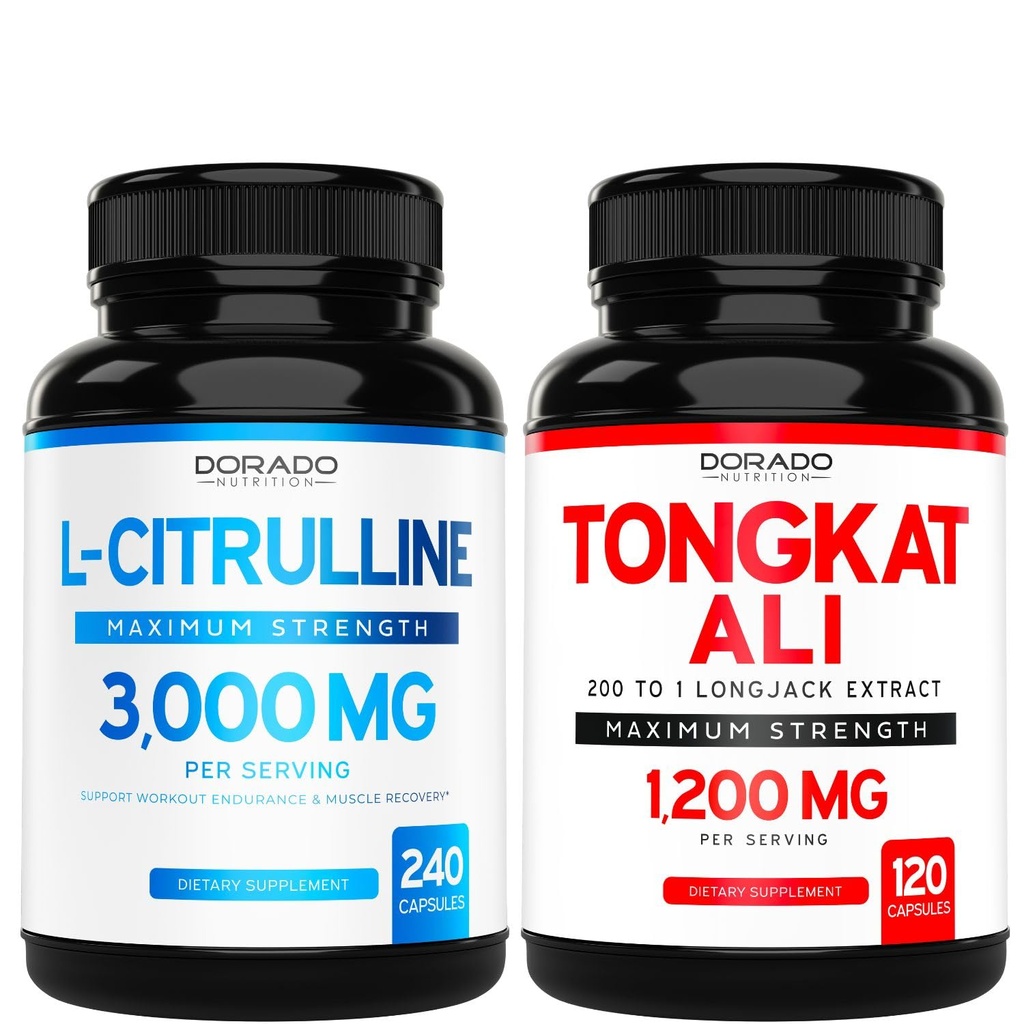 L Citrulline 3000mg 보충교재 (240 조사) L Arginine & Nitric 산화물 알약 - 남자 1200mg 200에서 1 추출물을 위한 Tongkat 알리 - (120 조사) 지원 힘, 드라이브 & 운동 성과 - 채식주의자 & 미국 만드는