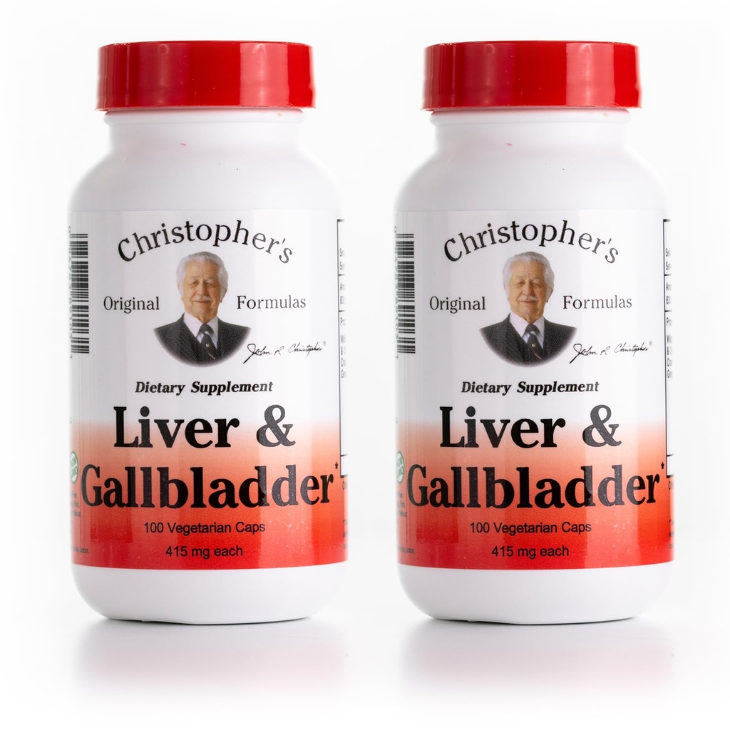 Christopher의 Original Formulas Liver & Gallbladder 공식 캡슐 - Digestive Enzymes와 Gallbladder 보충제 - 자연 허브와 소화 시스템을 지원합니다 - 2 팩