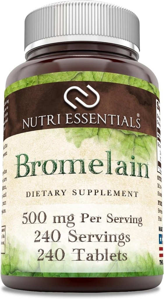 Bromelain 500 mg 240 정제 보충 | Non-GMO | 글루텐 프리 | 미국에서 제작