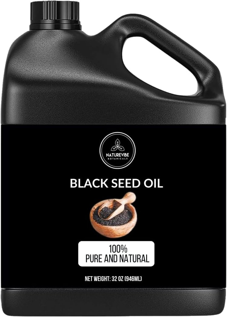 Naturevibe Botanicals Premium Black Cumin Seed Oil, 32 온스 | Kalonji Oil | 100 % Virgin First Press Nigella Sativa for Immune Support | 오메가 3 6 9 | 언레핀 | 보조제 | 높은 Thymoquinone