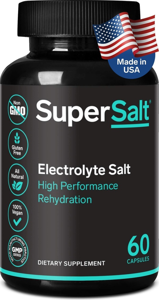 Keto Electrolyte 보충교재, 급속한 구두 Rehydration & 포스트 운동 회복, 마그네슘, 아연, 나트륨, 구리를 위한 소금 보충 정제 | 60의 캡슐 | 정지 다리 크림프 및 복원 에너지
