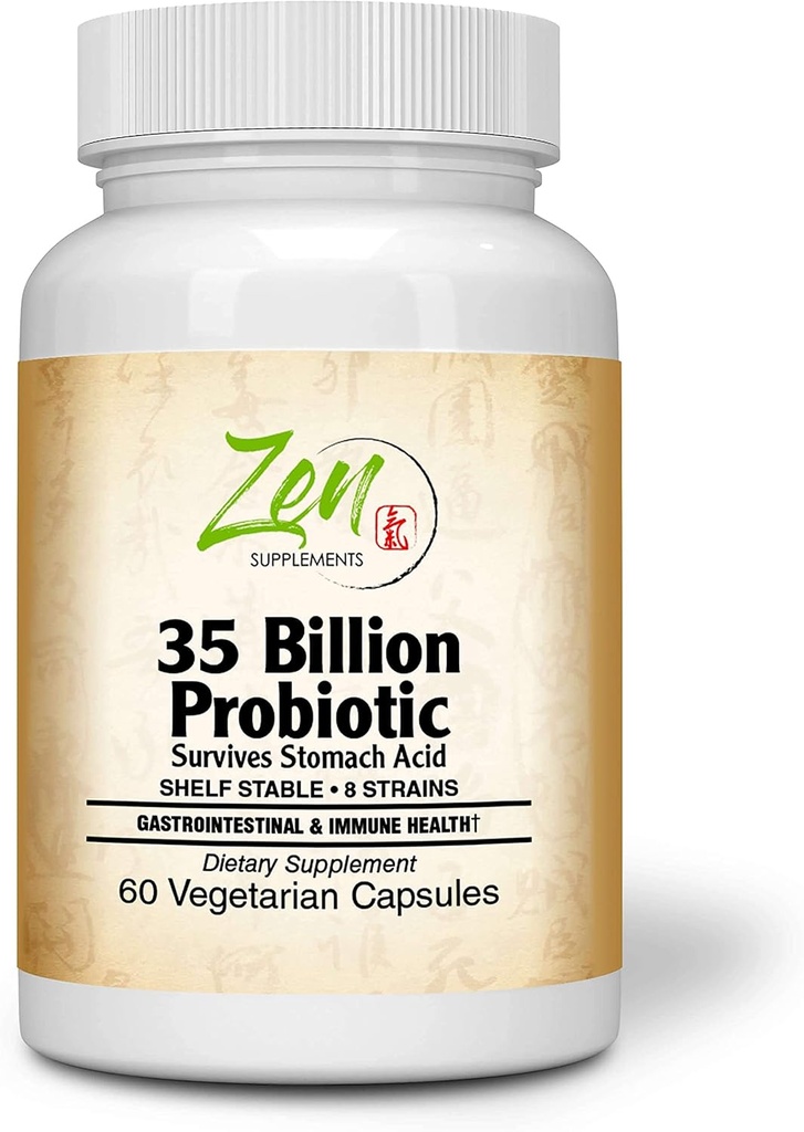8 Strains 60-Vegcaps를 가진 35 억 Probiotic CFU - 강화된 방출 기술, 저항 Stomach 산, 안정되어 있는 선반 - 건강한 소화 & Intestinal 생태 Favorable Intestinal Flora를 위한 지원