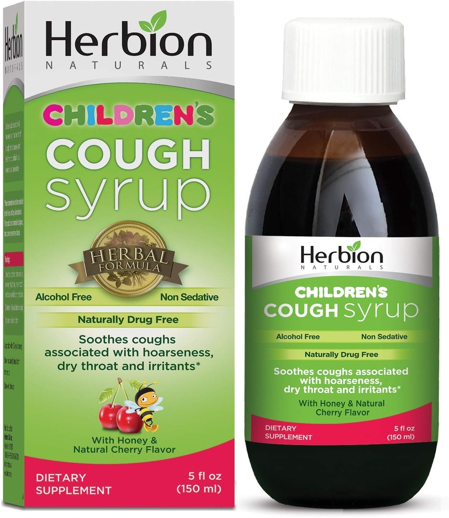 Herbion Natural Honey & Cherry 풍미를 가진 5fl oz - 좋은 Tasting 보충.