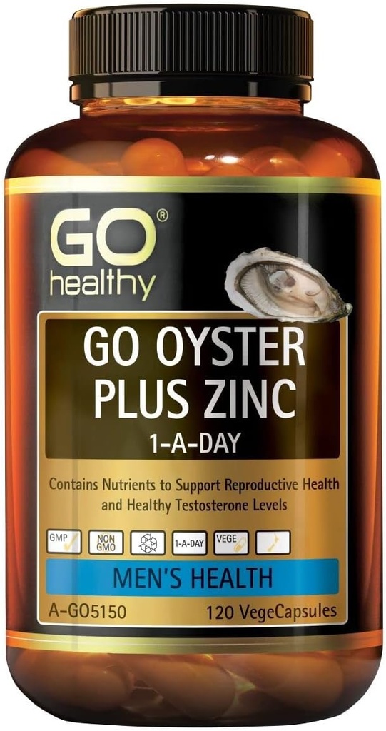 GO 건강한 Oyster 플러스 아연 1-A-Day 120 Vege 캡슐