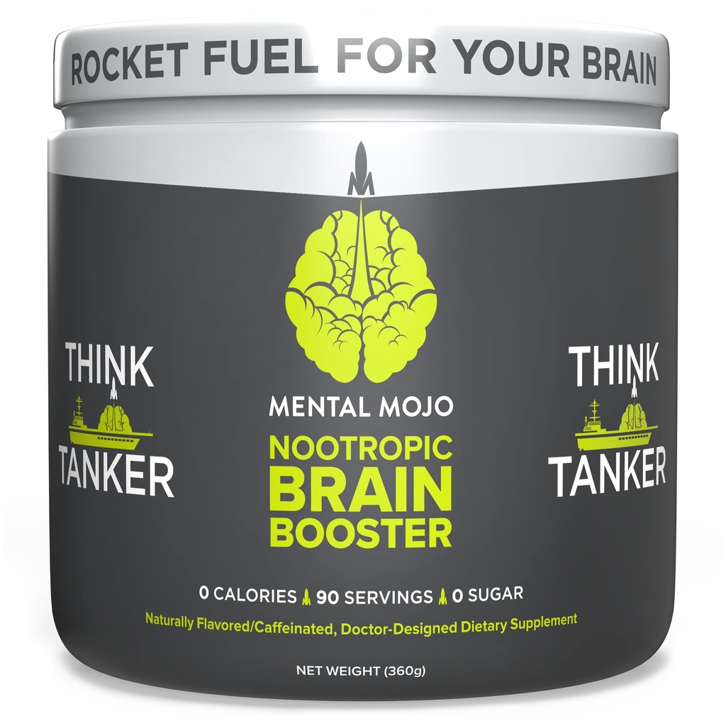 Nootropic 뇌 부스터 (90 서빙) Nootropic 음료 혼합 및 뇌 보충 - 뇌 연료 부스트 에너지, 초점 및 기억 - Zero Calories, Sugar Free - Kiwi Strawberry