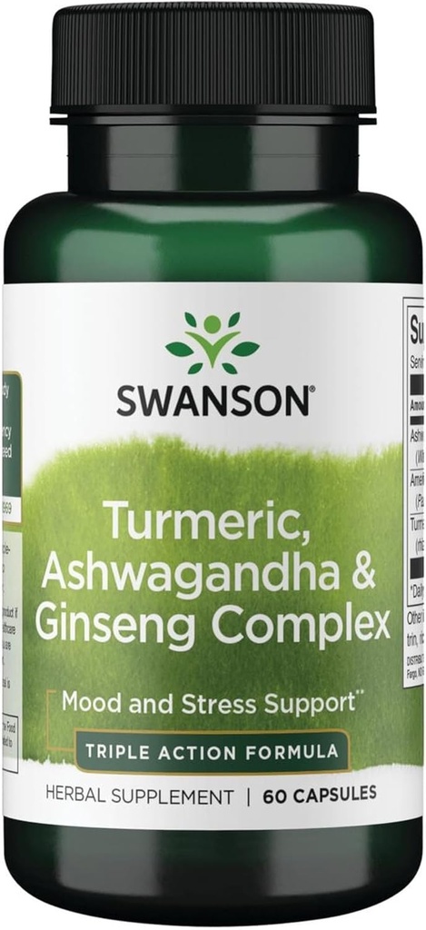 Swanson Full Spectrum Turmeric Ashwagandha & Ginseng Complex 60 캡슐