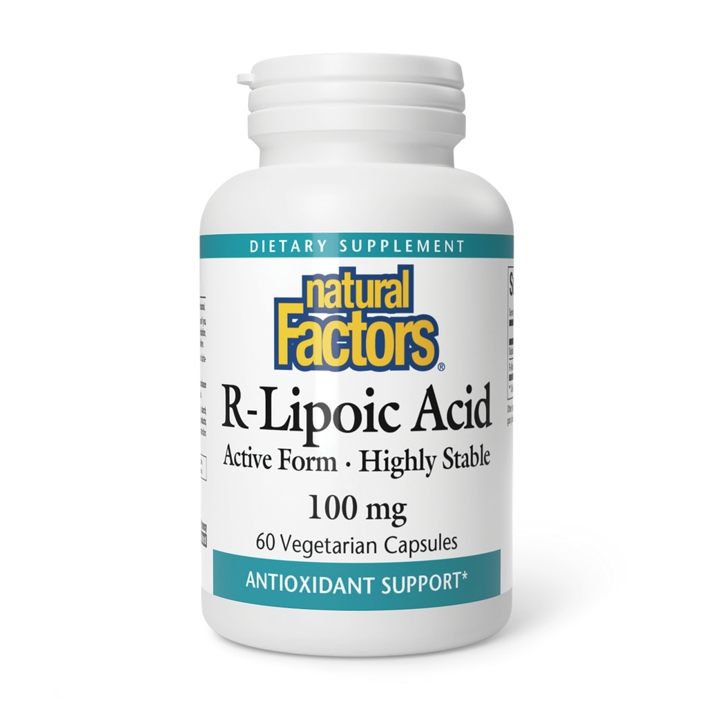 자연적인 요인, R Lipoic 산, 산화 방지제 지원, 60의 캡슐
