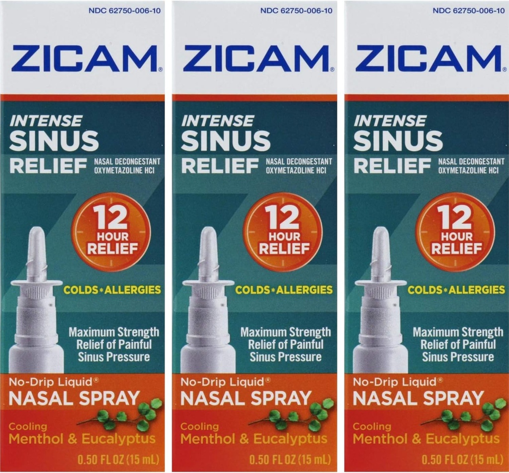 Zicam Intense Sinus Relief, 냉각 Menthol & Eucalyptus 펌프 0.5 fl oz (의 수량 3)
