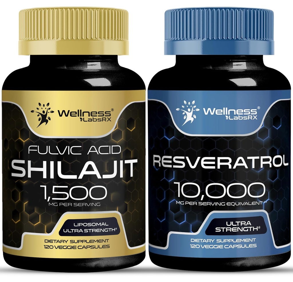 WELLNESS LABSRX Resveratrol 캡슐 Shilajit 순수한 Himalayan 캡슐