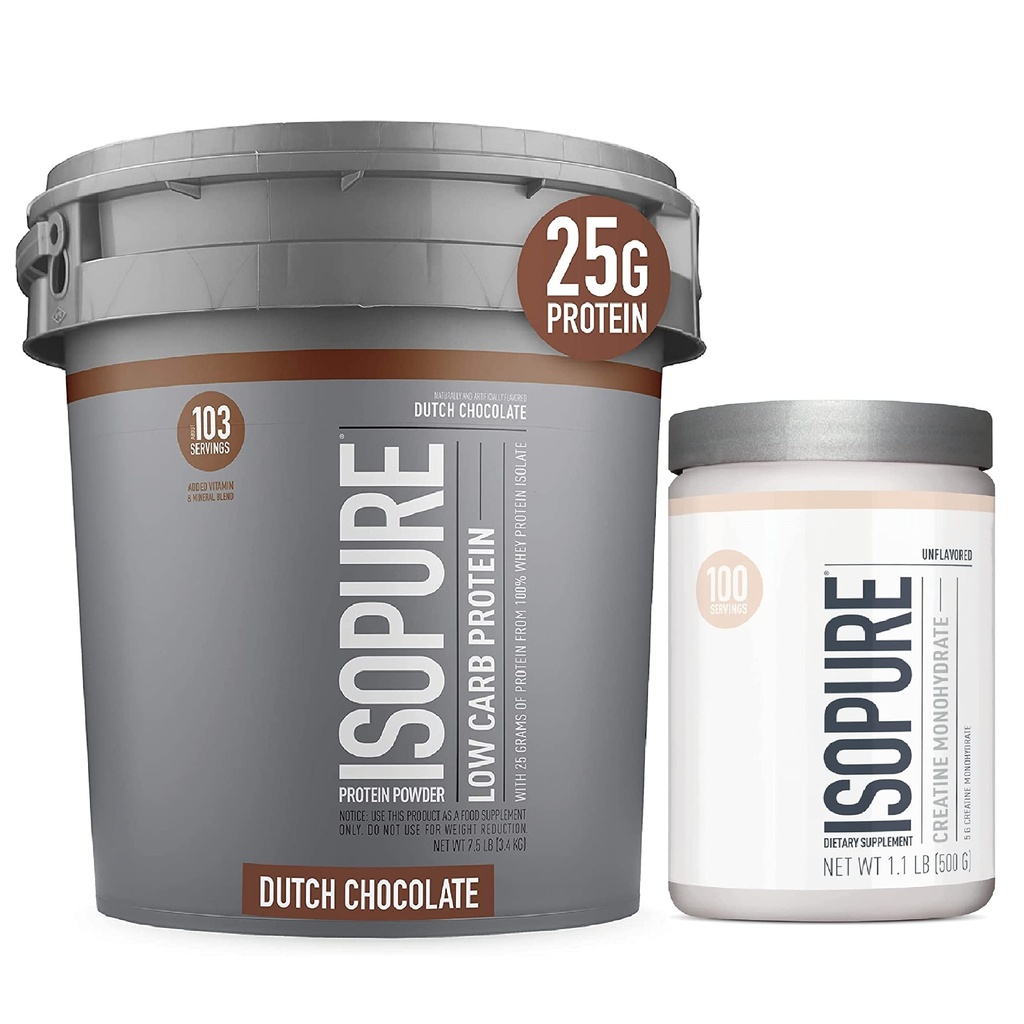 크레아틴 분말 500g Unflavored, Keto 친절한 단백질 분말, 100 % Whey Protein Isolate, 단백질 맛 : 네덜란드 초콜릿, 7.5 파운드 (GBP)