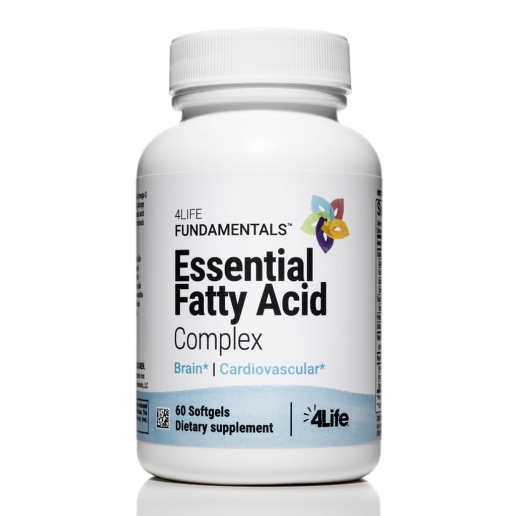 4Life Essential Fatty Acid Complex - 물고기 오일 혼합 기능 오메가-3 및 오메가-6, GLA 및 CLA 포함 - 순환 지원 - 60 Softgels