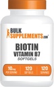 BulkSupplements.com Biotin 10000mcg Softgels - 비타민 B7, 머리, 피부 및 손톱, Biotin 보충을위한 Biotin 비타민 - 글루텐 무료, 봉사 당 1 Softgel, 120 개 (팩 1)