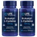 수명 연장 N-Acetyl-L-Cysteine (NAC), 면역 반응, 호흡 건강, 간 건강, NAC 600 mg, 산화 방지 방어, 무료 급진기, 쉬운 흡수 - 두 팩 x 60 캡슐
