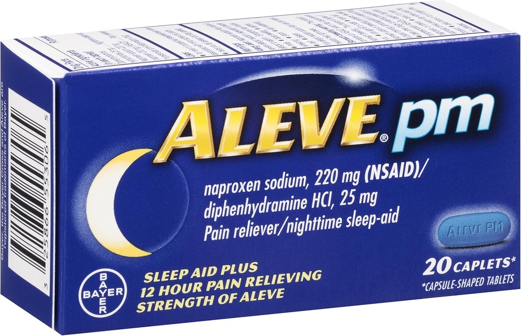 체 PM 모자, Naproxen 나트륨 220 mg (NSAID)/diphenhydramine HCl 25 mg의 고통 Reliever/Nighttime 수면 원조, 비 Habit 형성, 20 조사