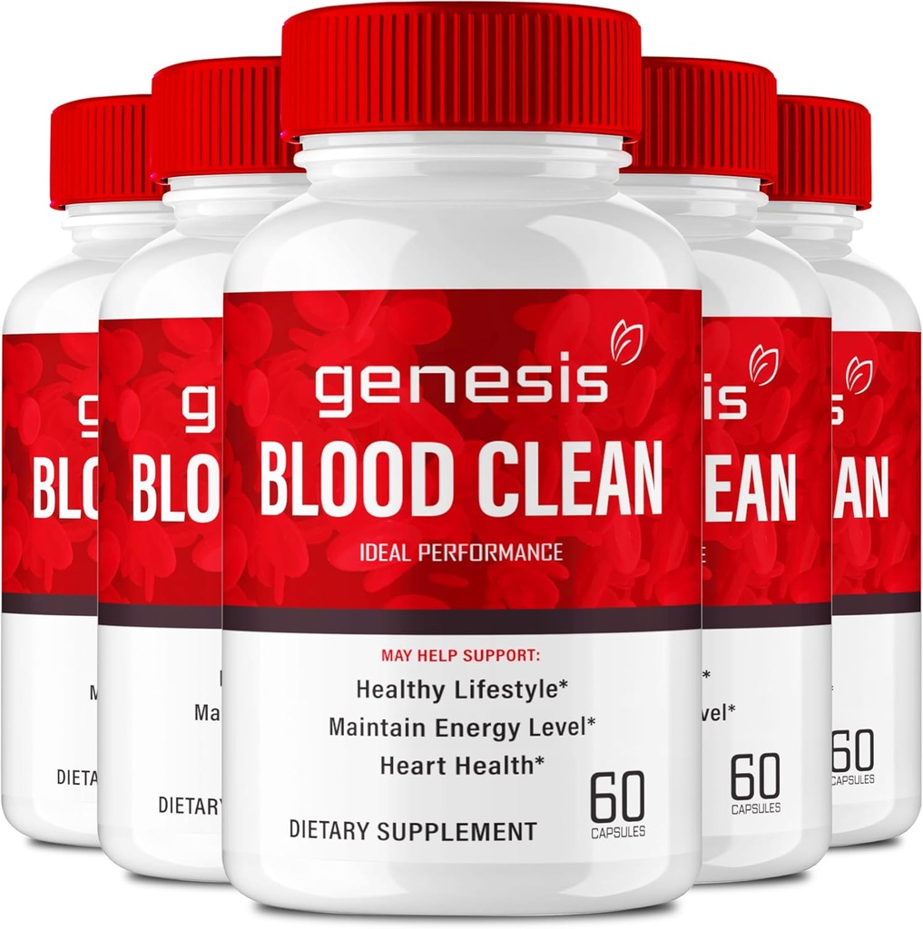 Genesis Blood Clean 캡슐 - 최대 강도를위한 고급 공식 보충 - 천연 혈관 클리너, GenesisBlood Clean Pills, GenesisBloodClean Pastillas 리뷰 (5 팩)