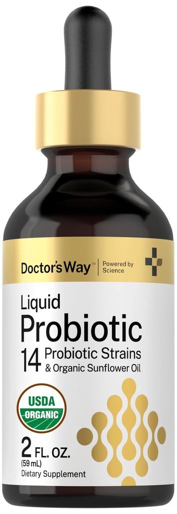의사의 방법 액체 프로바이오틱 | 2 fl oz | 유기농 해바라기 오일 14 Probiotic Strains | 비 GMO 보충교재