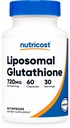 Nutricost Liposomal Glutathione 보충교재 60 캡슐, 봉사 당 720 mg - Vegan, GMO 자유로운, 30의 서빙