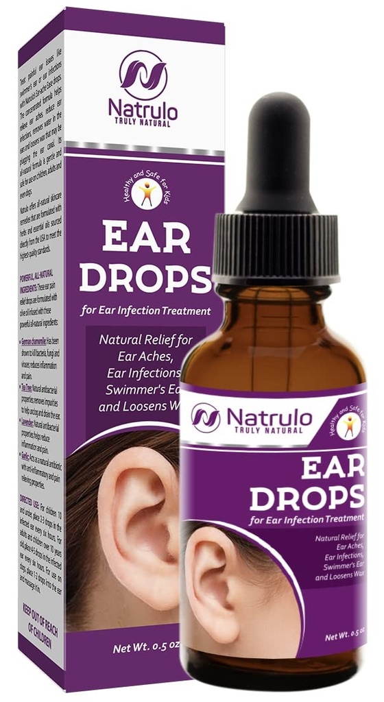 귀 감염을위한 자연 귀 드롭 - 성인, 어린이, 아기, & 애완 동물을위한 Homeopathic Eardrops - 귀 통증, Swimmer 's Ear, & Loosens Wax - 어린이 안전 귀 건강 미국에서 만든