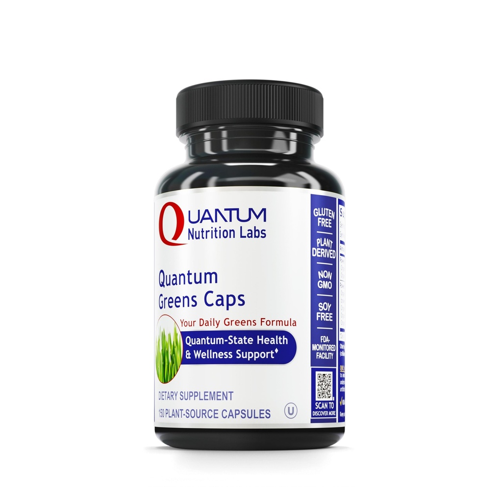 Quantum Nutrition Labs Greens Capsules - Super Greens Capsules, Greens Supplements, Superfood Blend for Wellness, Kale, Leafy Greens, Alfalfa - 150 채식 캡슐과 유기농 채소 알약