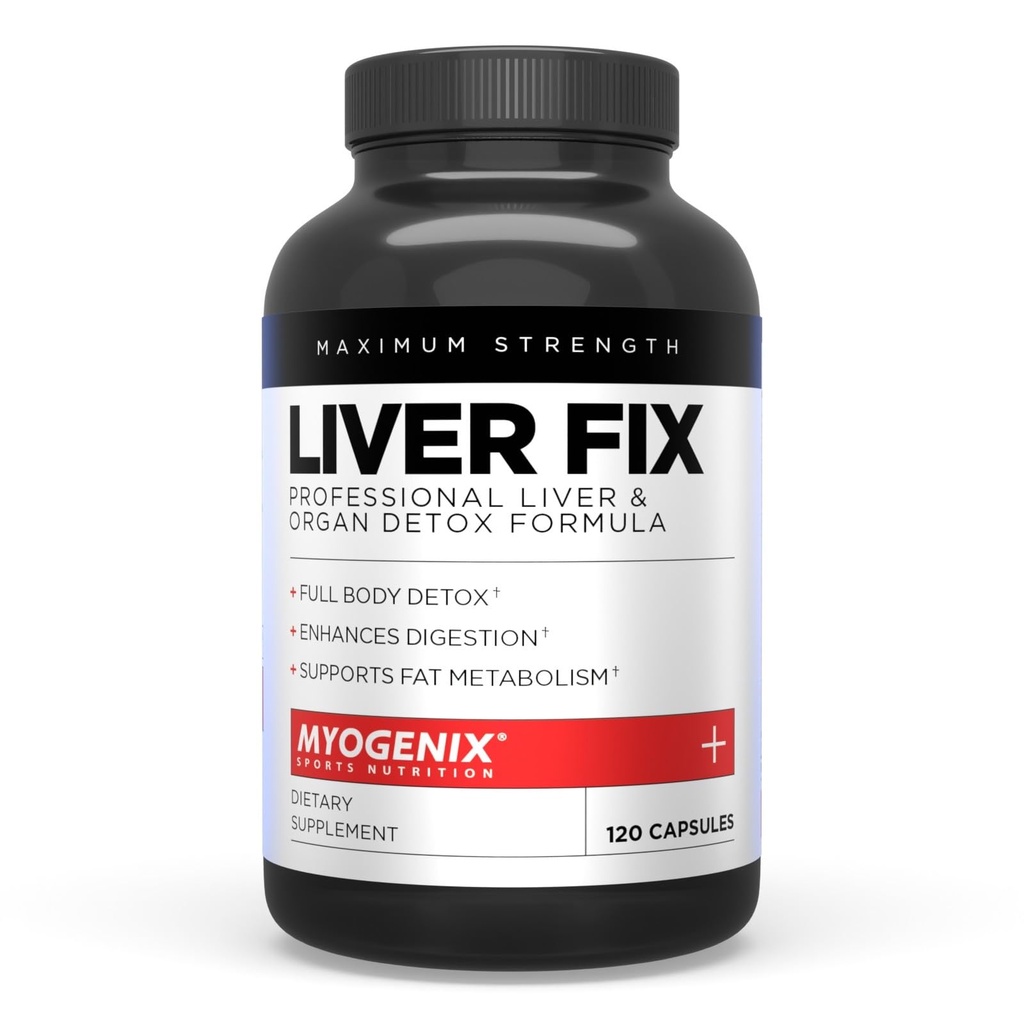 Myogenix Liver Fix – Professional Liver & Organ Detox Formula – Digestion을 강화 – 지방 대사를 지원 – 식이 보충 (120 캡슐)