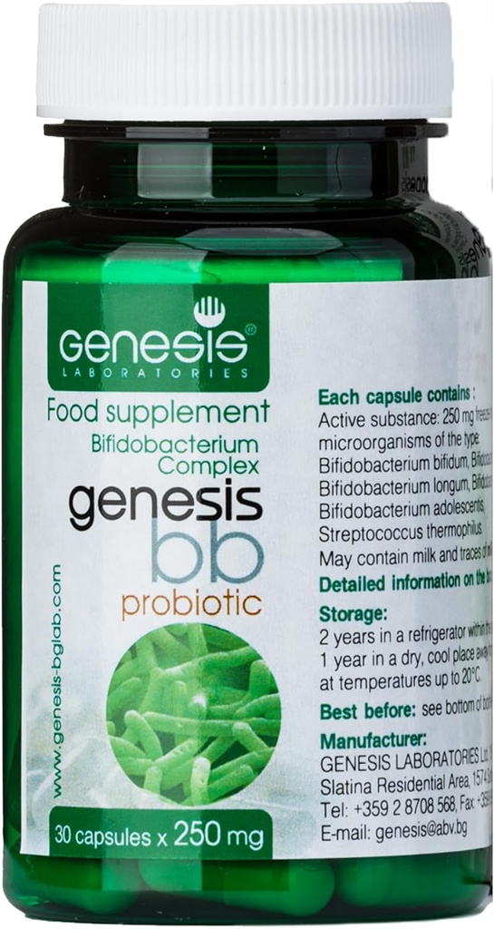 Bifidobacterium spp를 가진 창세기 실험실 Probiotic 보충교재. 250 mg 30의 캡슐 Immune 지원 Gut 건강 Probiotics를 위한 소화 건강 반대로 Bloating 남자와 여자 Gut Restore Probiotic