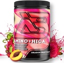 Amino + HICA EAA 보충교재 | 향상된 복구, 더 나은 내구시간, 증가된 힘, 에너지, 히드라이즈 | Bcaa, Electrolytes, Leucine, 분말, 30 서빙 (Dragon Fruit Peach)