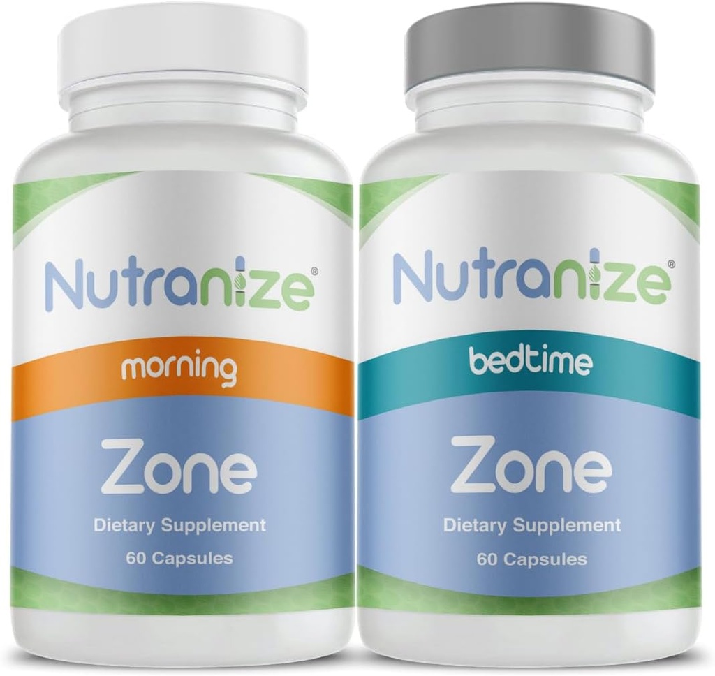 Nutranize 지역 쌍둥이 팩 보충교재 체계 - Magnesium Glycinate, 비타민 D3, K2 MK7, Methylfolate, 크롬, Melatonin - 30 일 공급 (120 조사)를 가진 Pharmacist 디자인한 아침 & Bedtime 캡슐