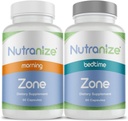 Nutranize 지역 쌍둥이 팩 보충교재 체계 - Magnesium Glycinate, 비타민 D3, K2 MK7, Methylfolate, 크롬, Melatonin - 30 일 공급 (120 조사)를 가진 Pharmacist 디자인한 아침 & Bedtime 캡슐